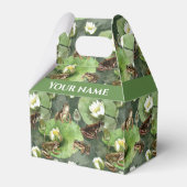 カエル緑と白の睡蓮 フェイバーボックス (正面サイド)