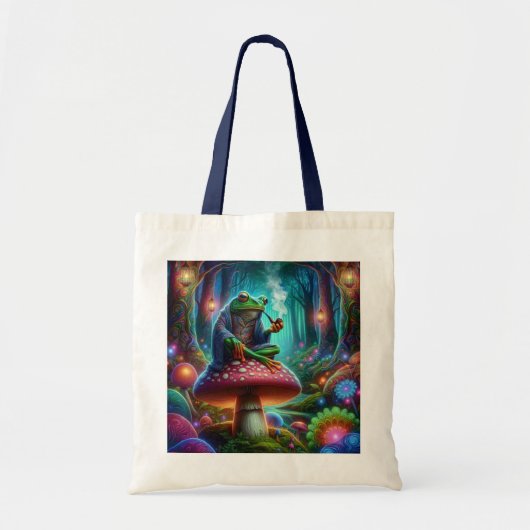 カエル考え入り トートバッグ (正面)