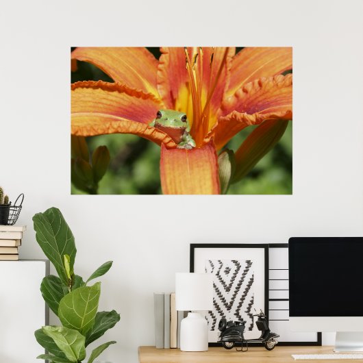 カエル花 ポスター (ホームオフィス)