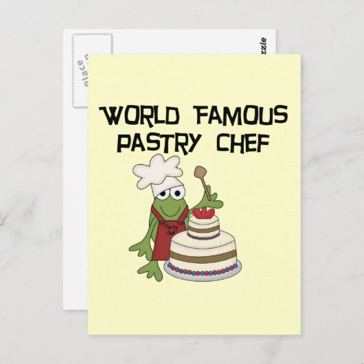 カエル菓子シェフTシャツ&ギフト ポストカード (正面/裏面)