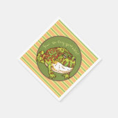 カエル華美のカエルが飼い慣らされた スタンダードカクテルナプキン (角)