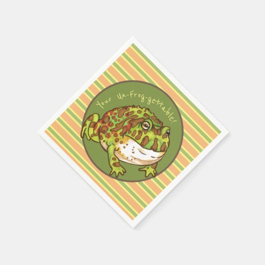 カエル華美のカエルが飼い慣らされた スタンダードカクテルナプキン (角)