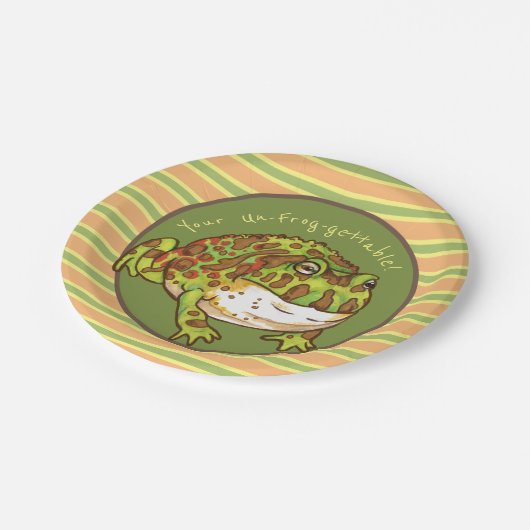 カエル華美のカエルが飼い慣らされた ペーパープレート (アングル)