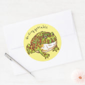 カエル華美のカエルが飼い慣らされた ラウンドシール (封筒)