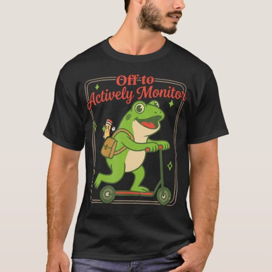 カエル試験日テストデーに積極的に監視する Tシャツ (正面)