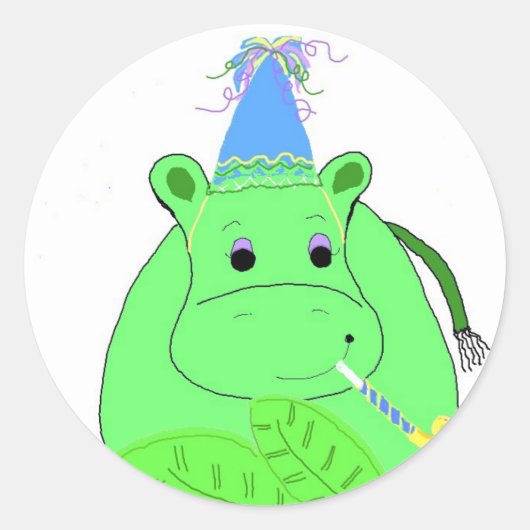 カエル誕生日おめでとう ラウンドシール (正面)