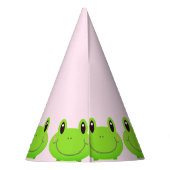 カエル誕生日パーティーテーマラブリーピンク パーティーハット (裏面)