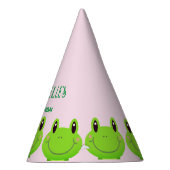 カエル誕生日パーティーテーマラブリーピンク パーティーハット (右)