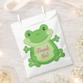 カエル誕生日パーティーピンク フェイバーバッグ (クリップ留めされた状態)