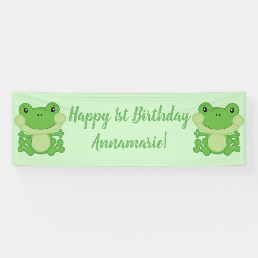 カエル誕生日パーティー 横断幕 (横)
