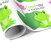 カエル誕生日プンレンスリーフフラワーキッズ ラッピングペーパー (ロールコーナー)