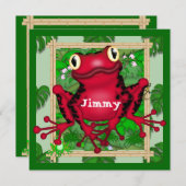 カエル誕生日招待状 招待状 (正面/裏面)