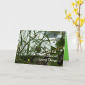 カエル誕生日挨拶 カード (黄色い花)