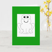 カエル誕生日 カード (黄色い花)