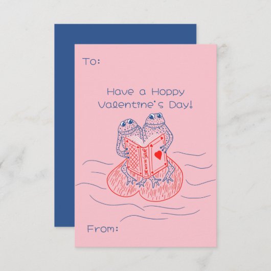 カエル読はバレンタインのかわいい日 エンクロージャーカード (正面/裏面)