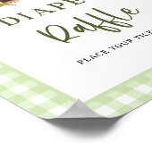 カエル赤ちゃんシャワーおむつラッフルチケット標識 ポスター (角)