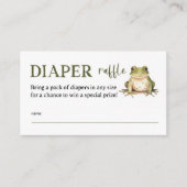 カエル赤ちゃんシャワーおむつラッフルチケット エンクロージャーカード (正面)