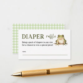 カエル赤ちゃんシャワーおむつラッフルチケット エンクロージャーカード