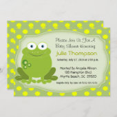 カエル赤ちゃんシャワー招待状 招待状 (正面/裏面)