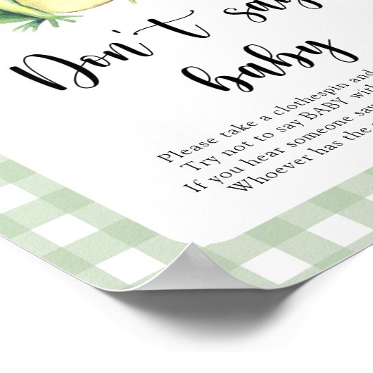 カエル赤ちゃんシャワー言わないベビーポスター ポスター (角)