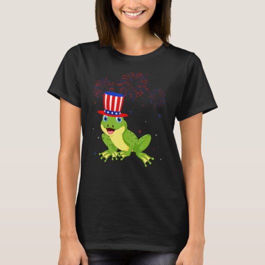 カエル赤白青花火4th tシャツ (正面)