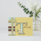 カエル跳躍とストライププリントありがとう ポストカード (スタンド正面)