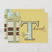 カエル跳躍とストライププリントありがとう ポストカード (正面/裏面)