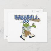 カエル野球のTシャツとギフト ポストカード (正面/裏面)