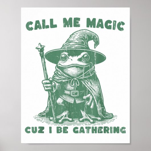カエル集めの魔法使いと呼んで、面白い魔法使いのカエル ポスター (正面)