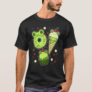 カエル顔トアドライアルビアンフロギードナツアイスクリームCu Tシャツ