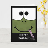 カエル顔 カード (黄色い花)