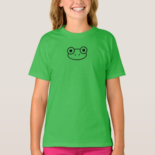 カエル顔Tシャツ | シンプルグラフィック Tシャツ (正面)