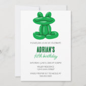 カエル風船動物の誕生日パーティー 招待状 (正面)