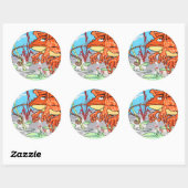 カエル飛んでいる ラウンドシール (シート)