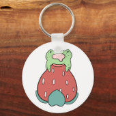 カエル食べのイチゴ キーホルダー (正面)