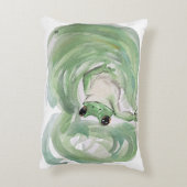 カエル魔法ユーモア水の色フロギー アクセントクッション (裏面(縦))