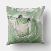 カエル魔法ユーモア水の色フロギー クッション (裏面)