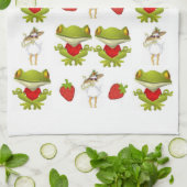 カエル鶏いちごキッチンハンドタオル キッチンタオル (折り畳み)