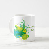 カエル黄緑カスタムのマグカップ コーヒーマグカップ (正面左)