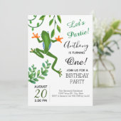 カエル1歳の誕生日のパーティーが1歳になる 招待状 (スタンド正面)