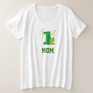 カエル1歳の誕生日の甘い1母のマッチング服 プラスサイズTシャツ