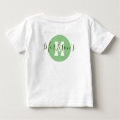 カエル1歳の誕生日カスタムモノグラムスウィートワンかわいい ベビーTシャツ (裏面)