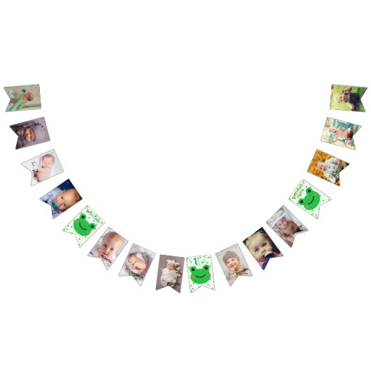 カエル1歳の誕生日パーティーバンティングフラグ バンティングフラッグ (全)