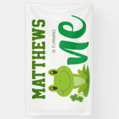 カエル1歳の誕生日パーティー 横断幕 (縦)