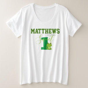カエル1歳の誕生日ママのマッチング服 プラスサイズTシャツ
