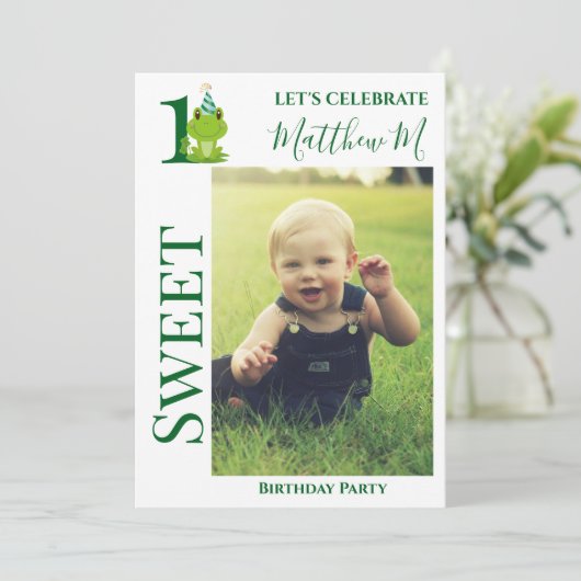 カエル1st誕生日パーティの招待状 招待状 (スタンド正面)