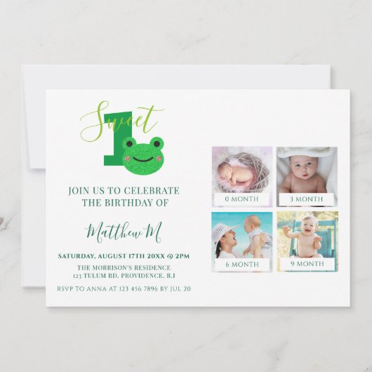 カエル1st誕生日パーティの招待状 招待状 (裏面)