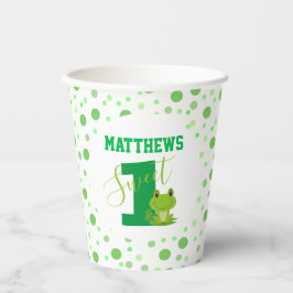 カエル1st誕生日パーティーグリーンドットカワイトカード 紙コップ