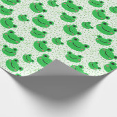 カエル1st誕生日パーティーグリーンドット ラッピングペーパー (角)