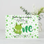 カエル1st誕生日パーティードット招待状 招待状 (スタンド正面)